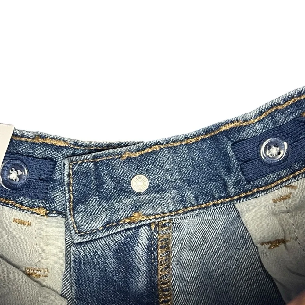 Old Navy Girls Jeans 14 Slouchy Straight High Rise Light Wash Adjustable Waist